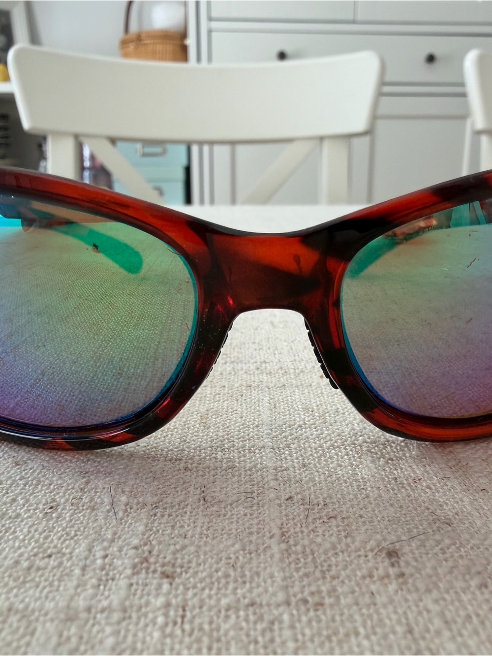Mens Tortoiseshell Sunglasses with Green Mirrored Lenses